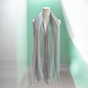 Guess Lightweight Striped Scarf Mint Gray Wrap Spring Summer Soft Girl Chic NWOT